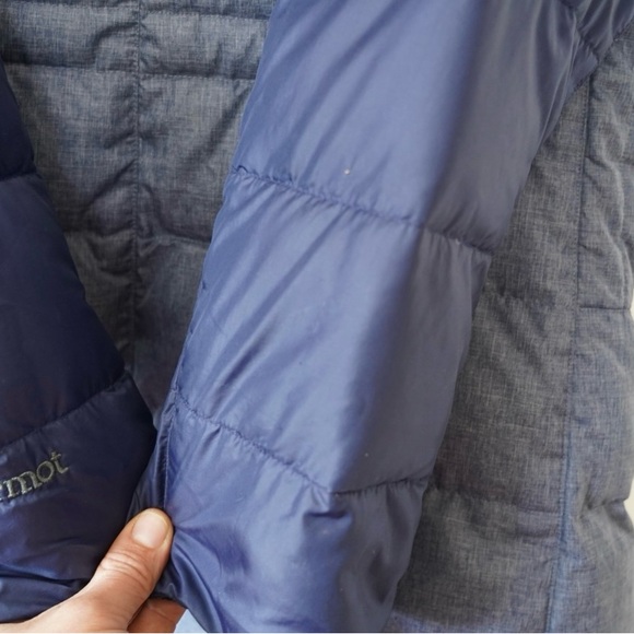 Women's Marmot Viansa 700 Fill Down Arctic Navy Jacket Size L - Picture 4 of 10